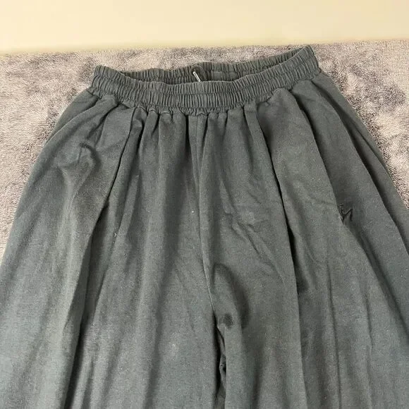 Vtg 80's Nike Sweatpants Tapered Leg Pockets Black Men's L Drawstring - Picture 2 of 13